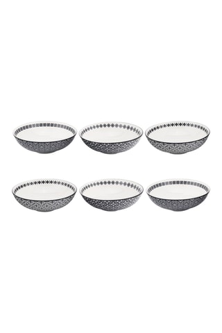 6 assiettes creuses en porcelaine Villa Les Pins - 21 cm