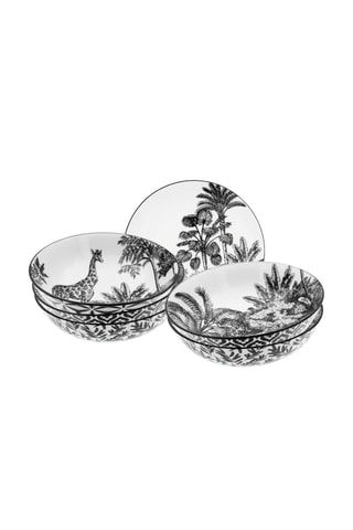 6 assiettes creuses en porcelaine Savana - 21 cm