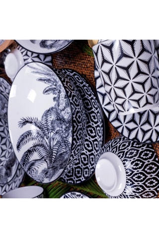 6 assiettes creuses en porcelaine Savana - 21 cm