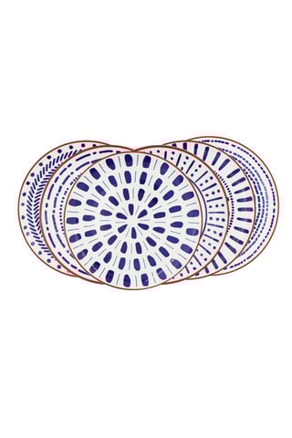 6 assiettes plates en porcelaine Santorin - 27 cm