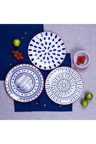 6 assiettes plates en porcelaine Santorin - 27 cm