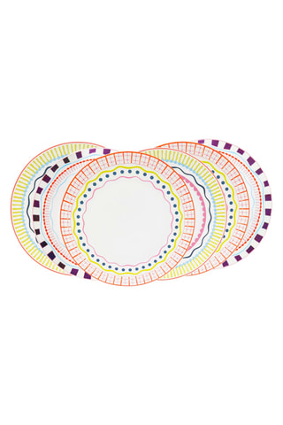 6 assiettes plates en porcelaine Relax Sunset - 27 cm