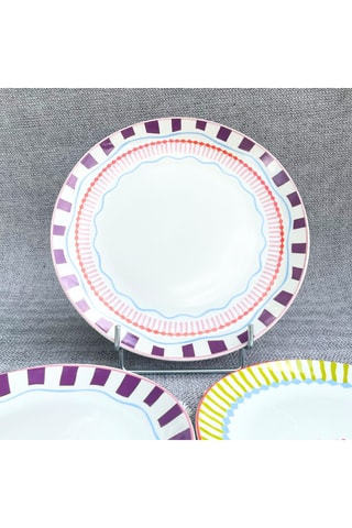 6 assiettes plates en porcelaine Relax Sunset - 27 cm