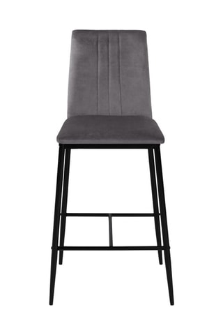 Tabourets de bar glam Jade en velours gris foncé - lot de 2