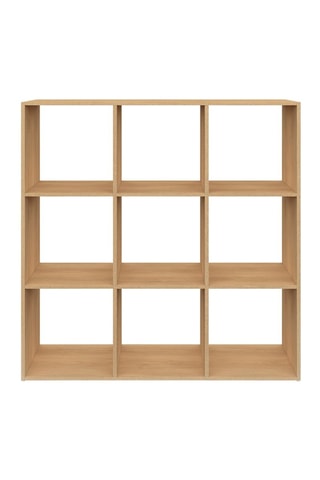 Meuble de rangement cube Faustine 9 case effet lattes