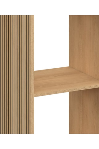 Meuble de rangement cube Faustine 9 case effet lattes