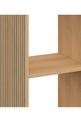 Meuble de rangement cube Faustine 6 case effet lattes