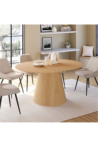 Table à manger ronde extensible Elvis bois Ø110-150cm