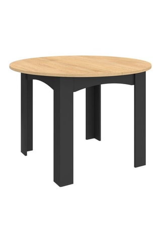 Table à manger ronde Dina bois et noir Ø110-150cm