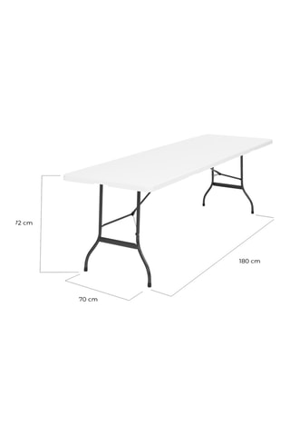 Table de jardin pliante blanche 8 personnes 180cm