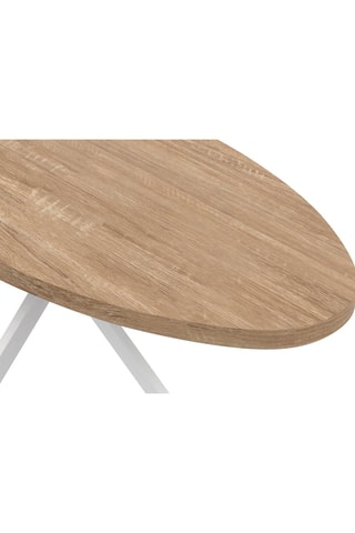Table à manger ovale Céleste bois et blanc 200cm