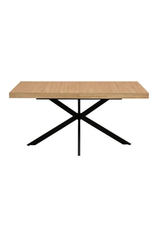 Table à manger extensible Spider bois et noir avec rangement intégré 160-200cm