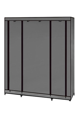 Armoire de rangement optimale grise avec accessoires - 2 cubes de rangement et 10 cintres