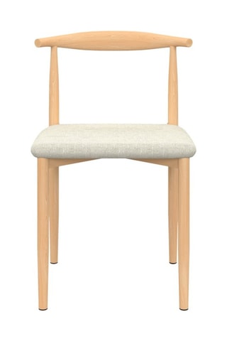 Chaises Adam en tissu beige et dossier bois - lot de 6