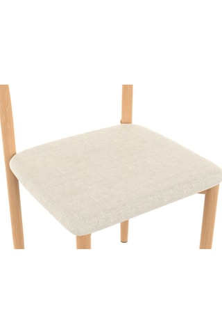 Chaises Adam en tissu beige et dossier bois - lot de 6