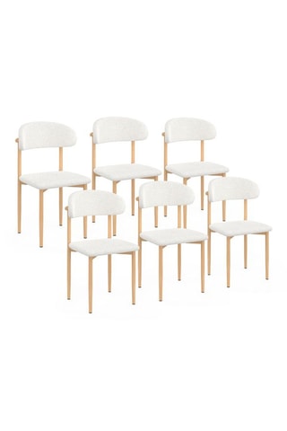 Chaises Callisto en bouclette et pieds métal - lot de 6