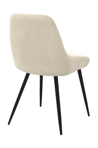 Chaises Olivia en velours crème et pieds métal noirs - lot de 2