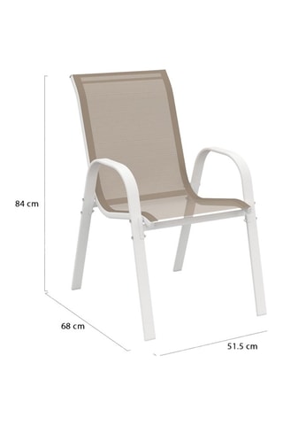 Chaises de jardin empilables en textilène blanches et beiges - lot de 4