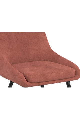 Chaises Olivia en velours terracotta et pieds métal noirs - lot de 4