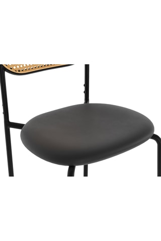 Chaises Clarisse noires et dossier cannage  - lot de 4