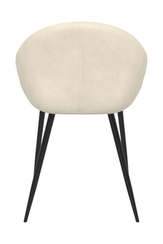 Chaises Dory en velours crème et pieds métal noirs - lot de 4