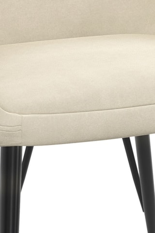 Chaises Dory en velours crème et pieds métal noirs - lot de 4