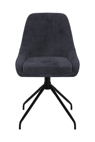 Chaises Olivia pivotantes en velours gris foncé et pieds métal noirs - lot de 4
