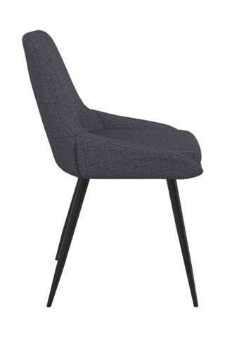 Chaises Ornella assise tissu gris foncé et pieds métal noirs - lot de 6