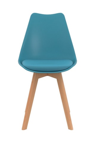 Chaises Nordia assise mix de couleurs : 1x blanc, 1x gris clair, 1x bleu pastel et 1x rose - lot de 4