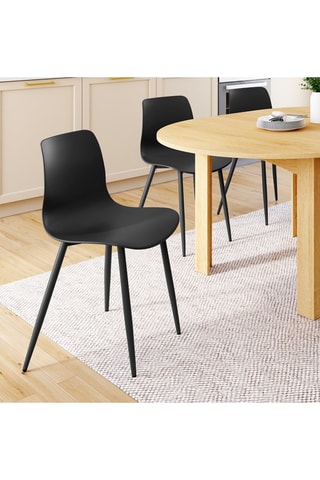 Chaises Nala noires et pieds métal - lot de 6