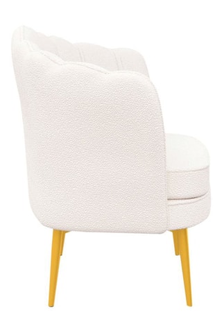 Fauteuil Arielle - Blanc et doré - Velours