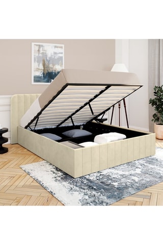 Lit-coffre avec sommier Valentina - Beige