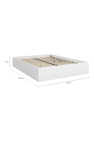 Lit coffre Malta en bois blanc avec sommier 140x190cm