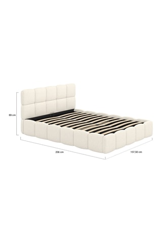 Lit coffre Bubble en tissu bouclette avec sommier et tête de lit 140x190cm