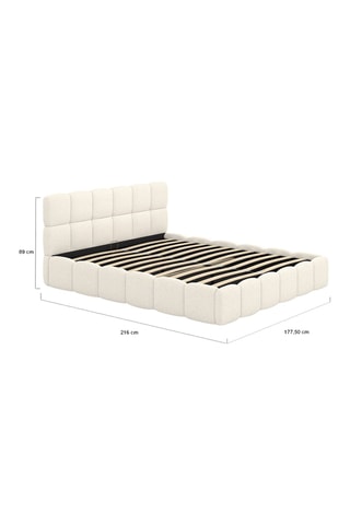 Lit coffre Bubble en tissu bouclette avec sommier et tête de lit 160x200cm