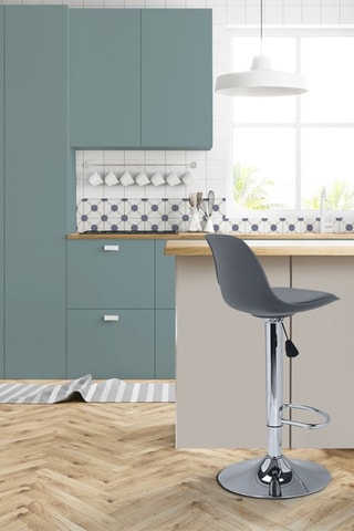 Tabourets de bar réglables Karl gris et pieds métal - lot de 2