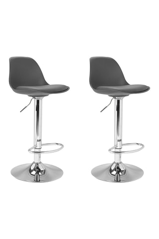 Tabourets de bar réglables Karl gris et pieds métal - lot de 2