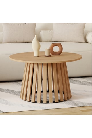 Table basse ronde Camélia pieds lattes