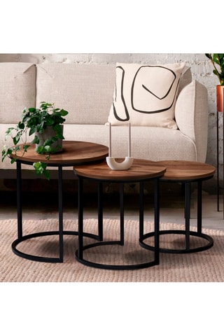 Tables basses rondes gigognes Elize - lot de 3