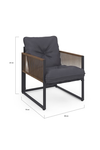 Salon de jardin Ozéa 2 places en métal gris et cordage