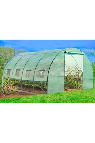 Serre tunnel de jardin 12m² verte bâche renforcée 130 gr/m² - gamme toutes saisons