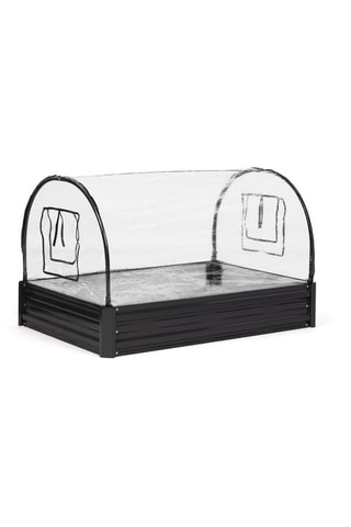 Serre de potager en métal 115cm gris anthracite