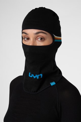 Balaclava de lã - Preto e turquesa