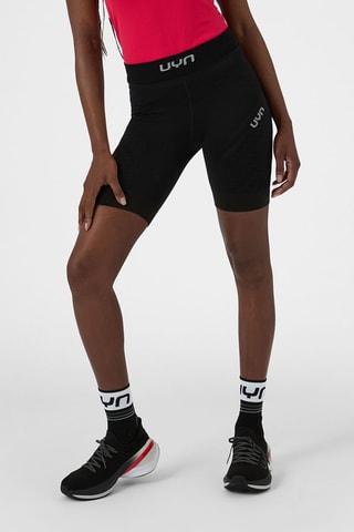 Calções ciclista de running cintura subida - Preto