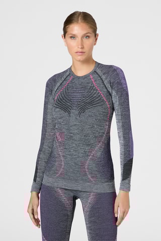 T-shirt - Cinzento mesclado e fúcsia