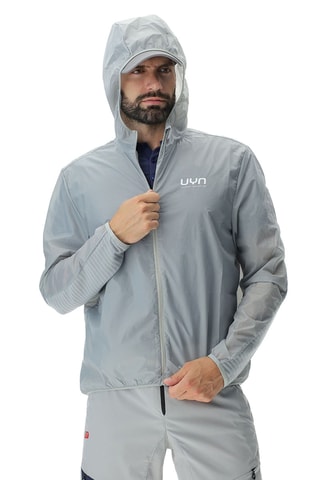 Corta-vento com capuz - Cinzento