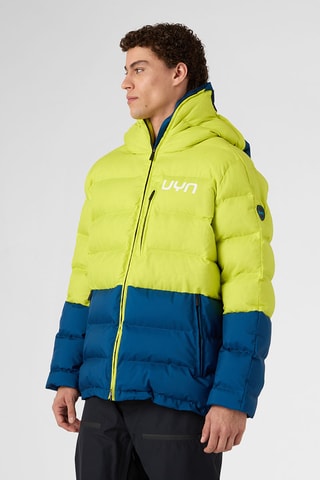 Blusão com capuz - Verde-fluorescente e azul-pato