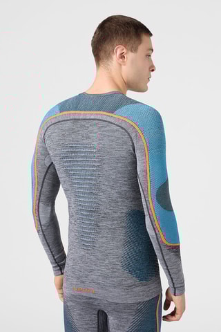 T-shirt - Cinzento mesclado e azul-cobalto