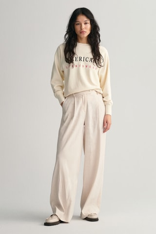 Pantalon relaxed en lin - Beige