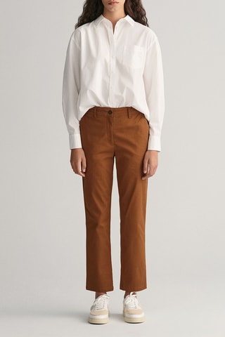 Pantalon slim en coton biologique - Marron